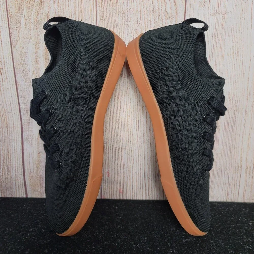 Suavs The Zilker Black Gum Knit Lace Up Sneakers Women's Size 7 Minimalist Shoes - Picture 4 of 8